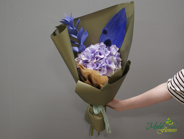 Buchet cu hortensie violet foto